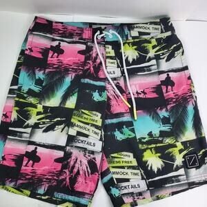 American Eagle Swim Trunks Mens Medium Bathing Suit Board ShortsPockets Tropical